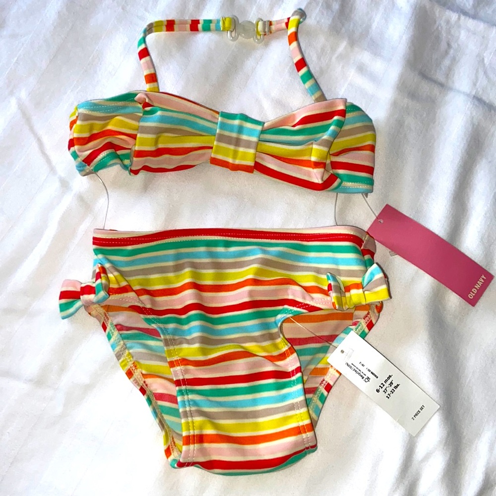 Old Navy Bathing Suit Baby rainbow size 6-12 months